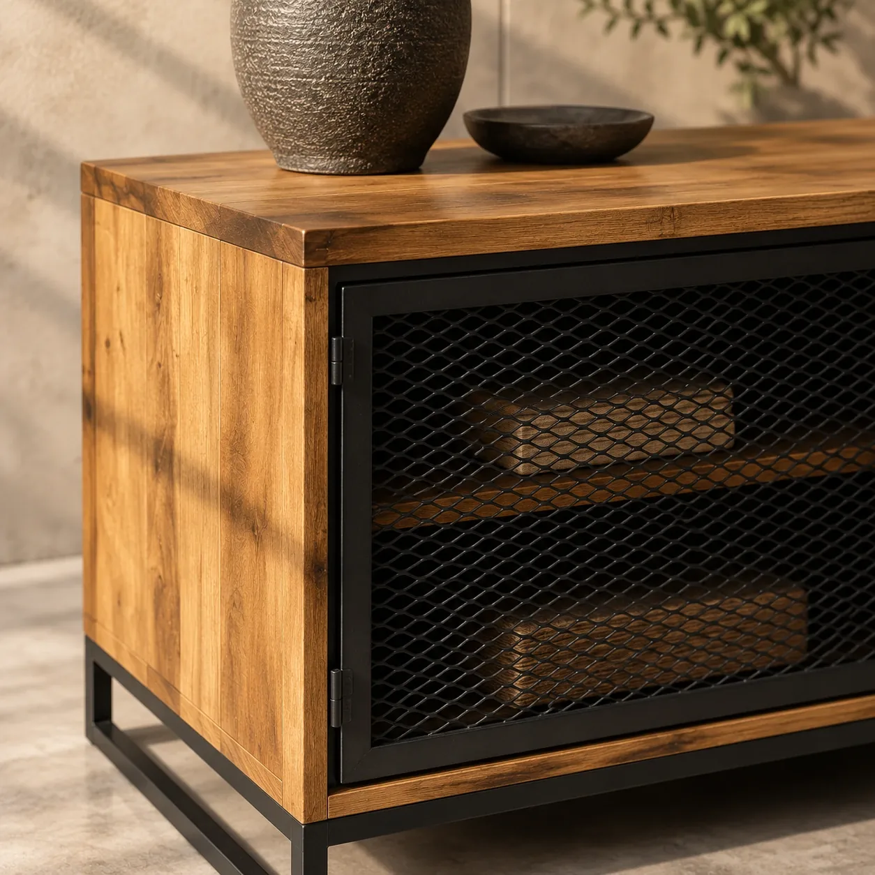 Komoda Grid — zbliżenie detalu